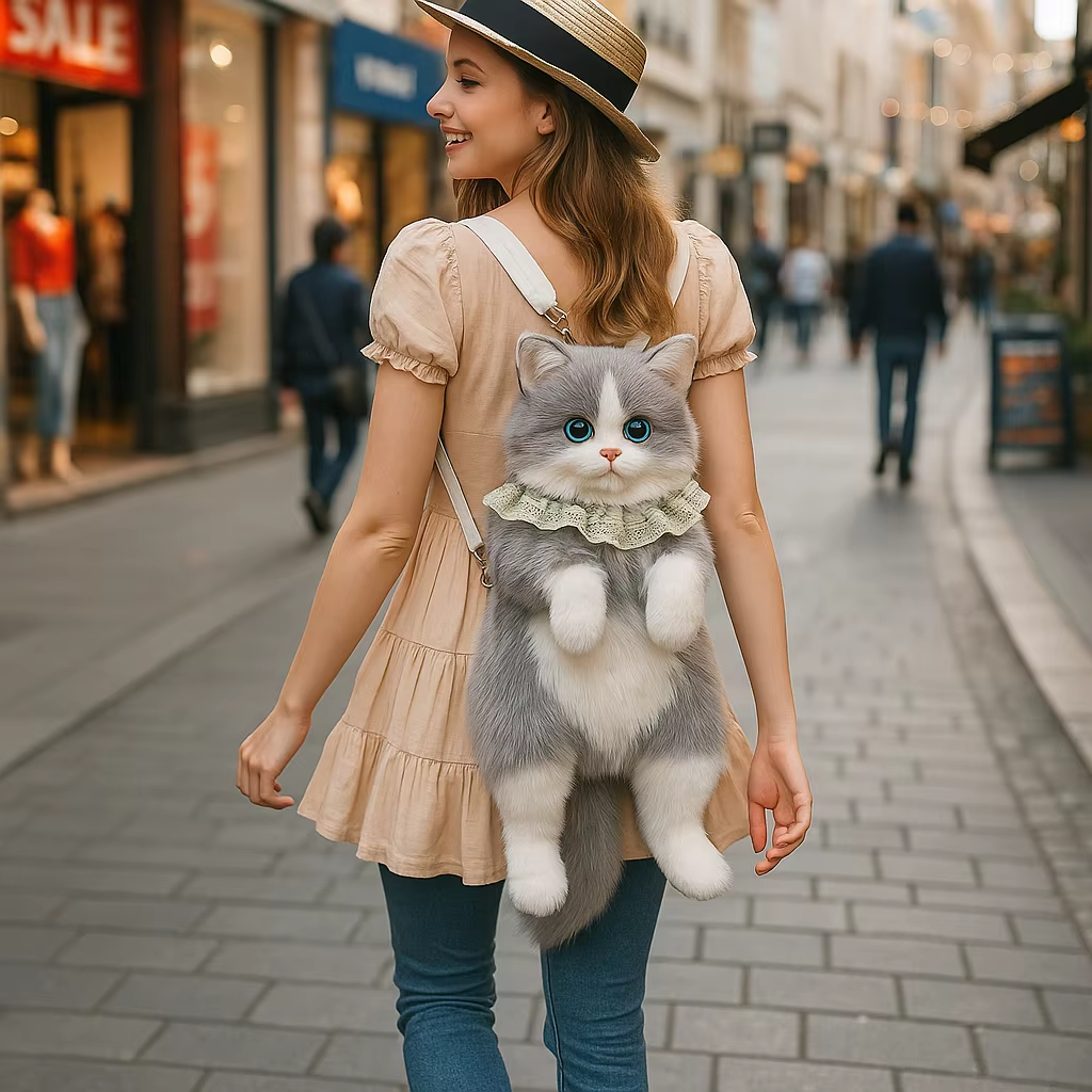 Stuffed Cat Plush Backpack