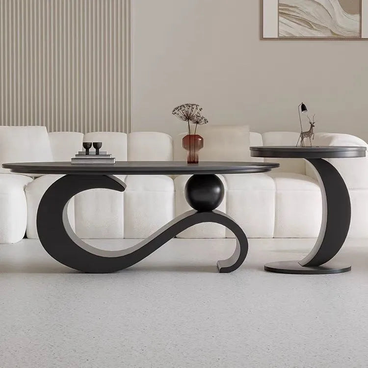 Italian Slate Oval Coffee Table Modern Home Furniture