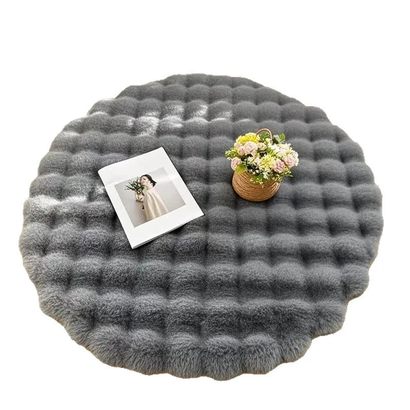 Round Plush Floor Mat Home Decor