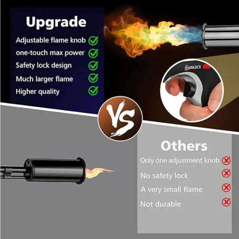 Adjustable Flame Torch Gun with Safety Lock