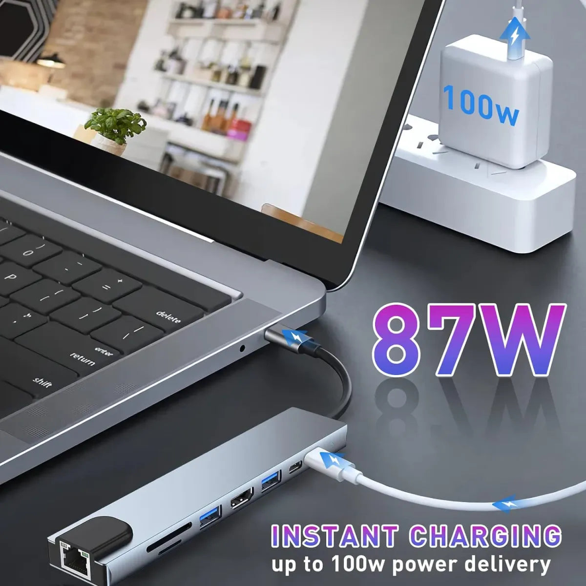 Type-C 8-in-1 Docking Station