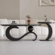 Italian Slate Oval Coffee Table Modern Home Furniture
