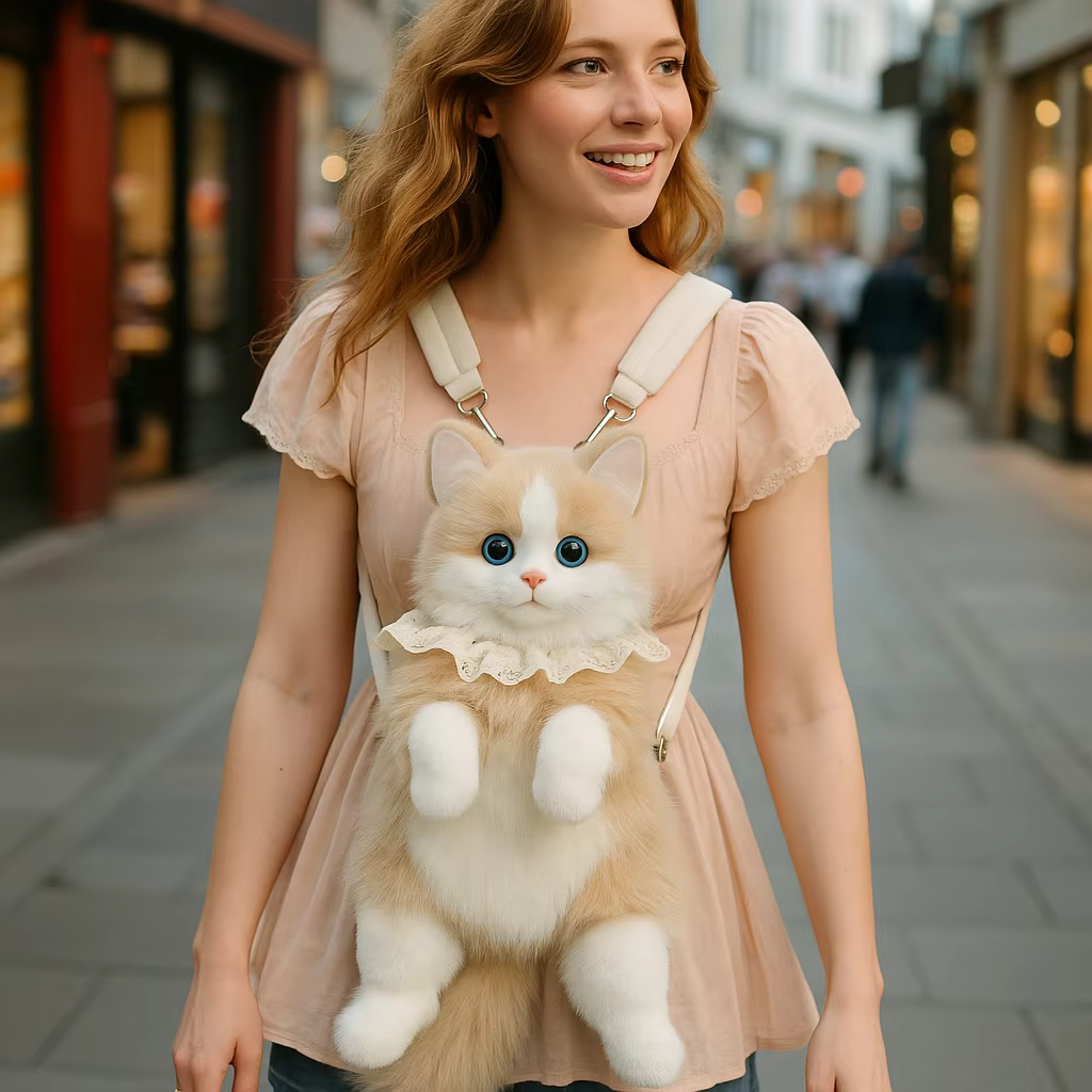 Stuffed Cat Plush Backpack