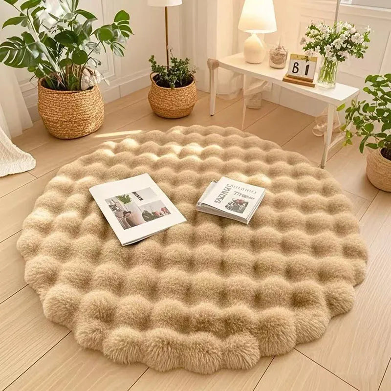 Round Plush Floor Mat Home Decor