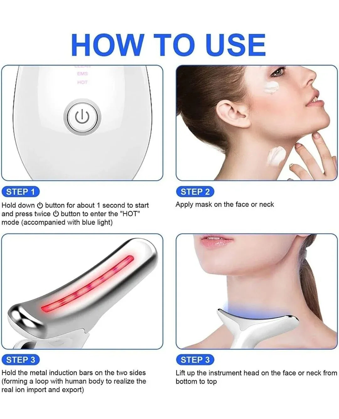 4-in-1 LED Facial Beauty Device — Anti-Wrinkle &amp; Skin Firming