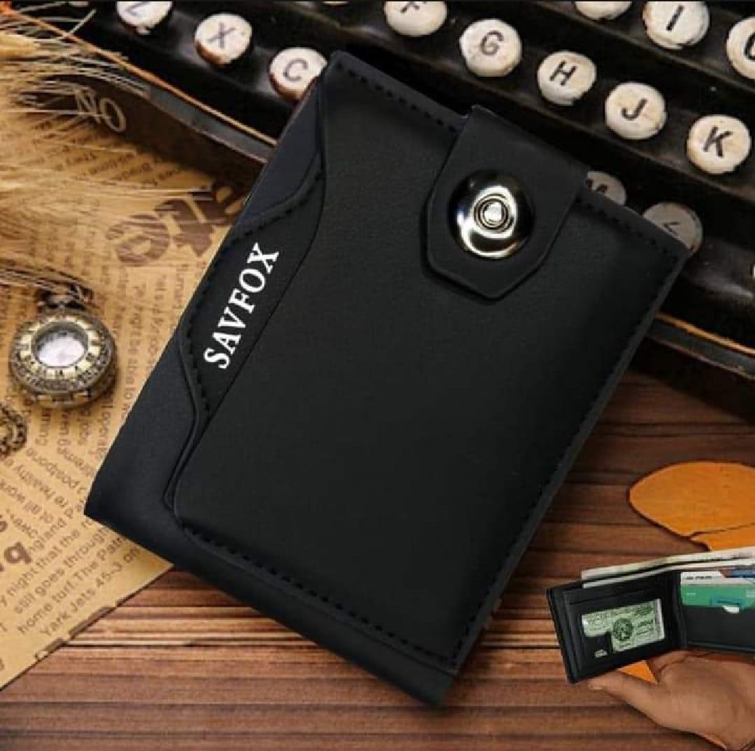 Men PU Leather Slim Wallet Brown Black Beige Bi Fold