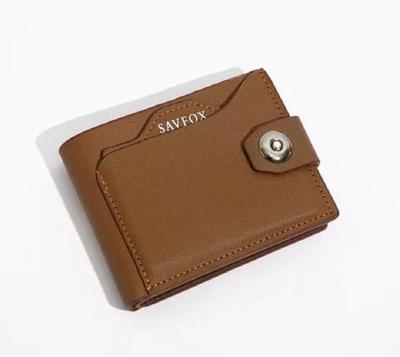 Men PU Leather Slim Wallet Brown Black Beige Bi Fold